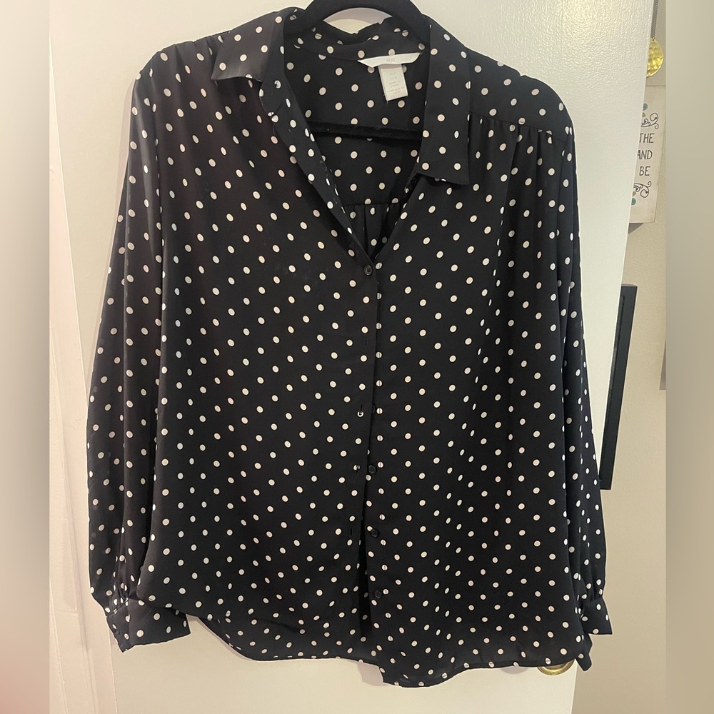 H&M - Polka Dot Black Blouse